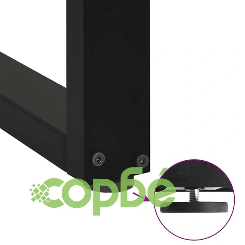 U-образни крака за холна маса, 2 бр., черни, 50x(90-91)см, стомана ➤ топ цена ➤ sorbe.bg