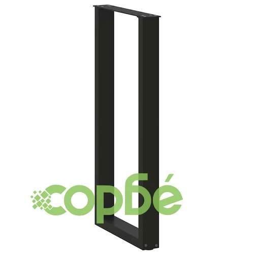 Крака за холна маса U-образни 2 бр черни 50x(100-101)см стоманени ➤ топ цена ➤ sorbe.bg