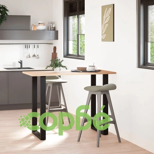 Крака за холна маса U-образни 2 бр черни 60x(100-101)см стоманени ➤ топ цена ➤ sorbe.bg