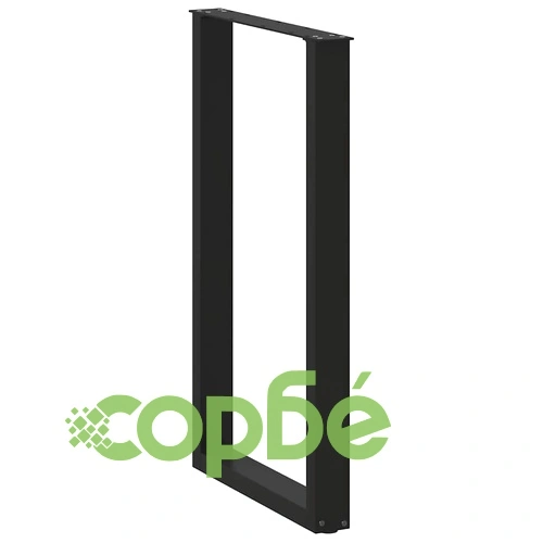 Крака за холна маса U-образни 2 бр черни 60x(100-101)см стоманени ➤ топ цена ➤ sorbe.bg