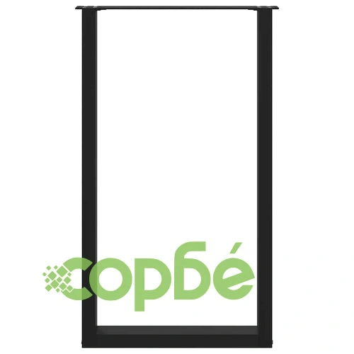 Крака за холна маса U-образни 2 бр черни 60x(100-101)см стоманени ➤ топ цена ➤ sorbe.bg