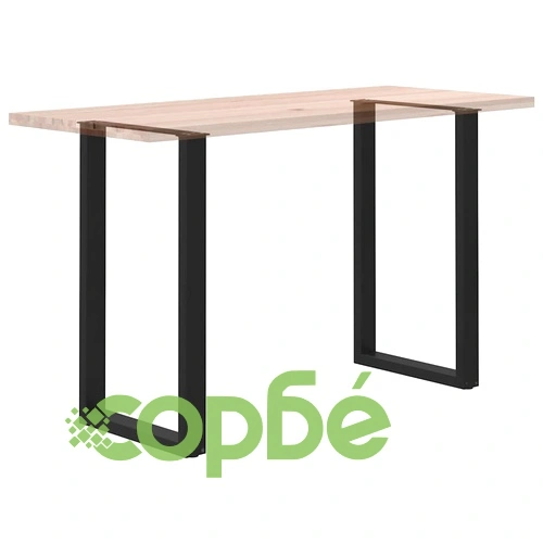 Крака за холна маса U-образни 2 бр черни 60x(100-101)см стоманени ➤ топ цена ➤ sorbe.bg