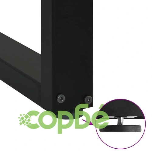 Крака за холна маса U-образни 2 бр черни 60x(100-101)см стоманени ➤ топ цена ➤ sorbe.bg