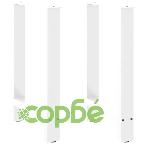 Крака за трапезна маса от стомана, бели, 2 бр., 60x(72-73) см ➤ топ цена ➤ sorbe.bg