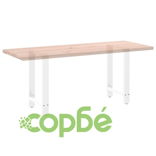 Крака за трапезна маса от стомана, бели, 2 бр., 60x(72-73) см ➤ топ цена ➤ sorbe.bg