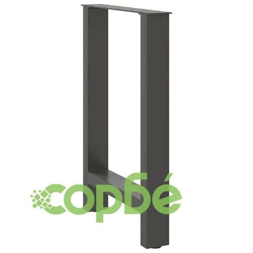 Крака за трапезна маса от стомана, Антрацит, 2 бр., 60x(72-73) cm ➤ топ цена ➤ sorbe.bg