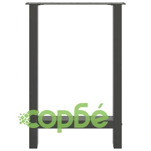 Крака за трапезна маса от стомана, Антрацит, 2 бр., 60x(72-73) cm ➤ топ цена ➤ sorbe.bg