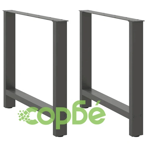 Крака за трапезна маса от стомана, антрацит, 2 бр., 70x(72-73) cm ➤ топ цена ➤ sorbe.bg
