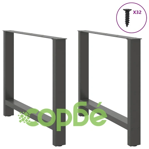 Крака за трапезна маса от стомана Антрацит 2 бр. 90x(72-73) cm ➤ топ цена ➤ sorbe.bg