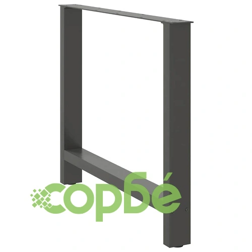 Крака за трапезна маса от стомана Антрацит 2 бр. 90x(72-73) cm ➤ топ цена ➤ sorbe.bg