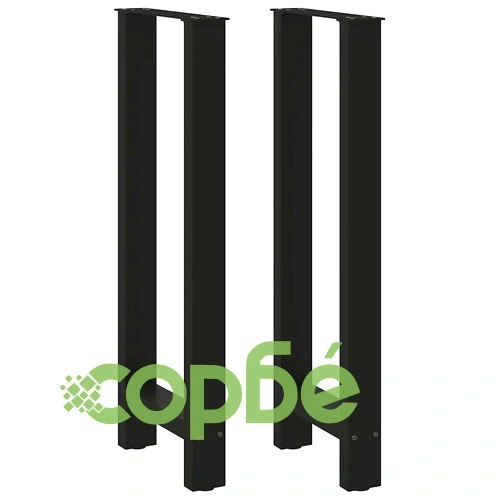 Крака за бар маса 2 бр. черни 50x(100-101) cm от стомана ➤ топ цена ➤ sorbe.bg