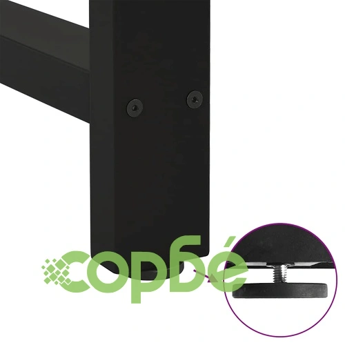 Крака за бар маса 2 бр. черни 50x(100-101) cm от стомана ➤ топ цена ➤ sorbe.bg