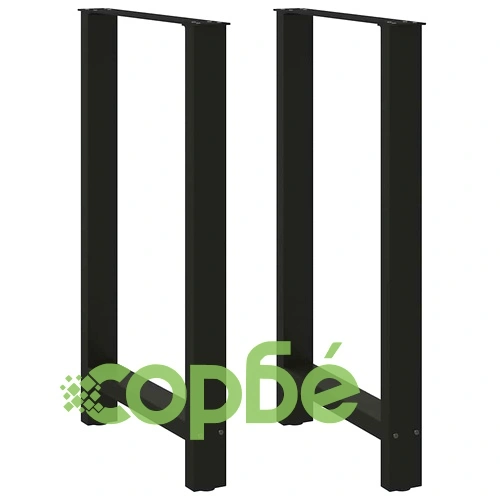 Комплект крака за бар маса 2 бр. - черни, 60x(100-101) cm, метална конструкция от прахово боядисана стомана ➤ топ цена ➤ sorbe.bg