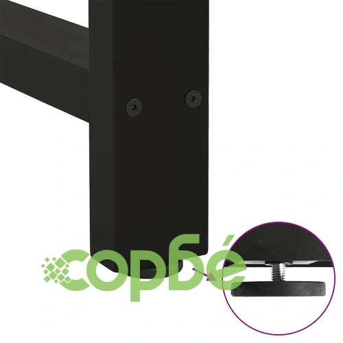 Комплект крака за бар маса 2 бр. - черни, 60x(100-101) cm, метална конструкция от прахово боядисана стомана ➤ топ цена ➤ sorbe.bg