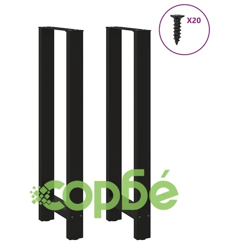 Метални Крака за Бар Маса 2 бр. - Черни, 40x(110-111) cm, Стомана ➤ топ цена ➤ sorbe.bg