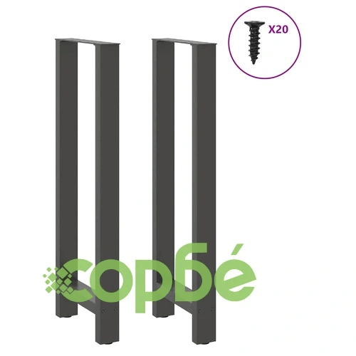 Крака за бар маса от стомана, антрацит, 2 бр., 40 x (110-111) см ➤ топ цена ➤ sorbe.bg