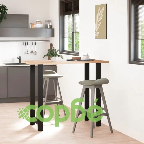 Крака за бар маса от стомана, черни, 2 бр., 60x(110-111) см ➤ топ цена ➤ sorbe.bg