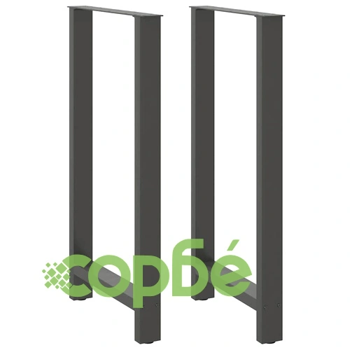 Крака за бар маса от стомана, Антрацит, 2 бр., 60x(110-111) см ➤ топ цена ➤ sorbe.bg