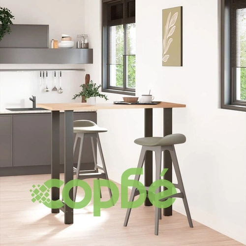 Крака за бар маса от стомана, Антрацит, 2 бр., 60x(110-111) см ➤ топ цена ➤ sorbe.bg