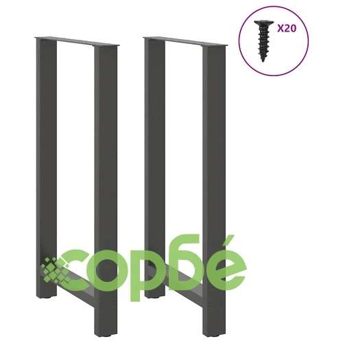Крака за бар маса от стомана, Антрацит, 2 бр., 60x(110-111) см ➤ топ цена ➤ sorbe.bg