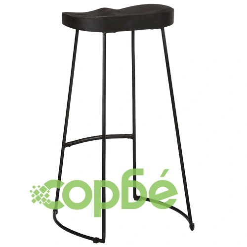 Бар табуретки от мангово масивно дърво, 2 броя, черни, 45x40x78 см ➤ топ цена ➤ sorbe.bg