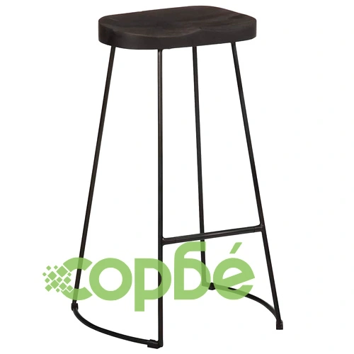 Бар табуретки от мангово масивно дърво, 2 броя, черни, 45x40x78 см ➤ топ цена ➤ sorbe.bg