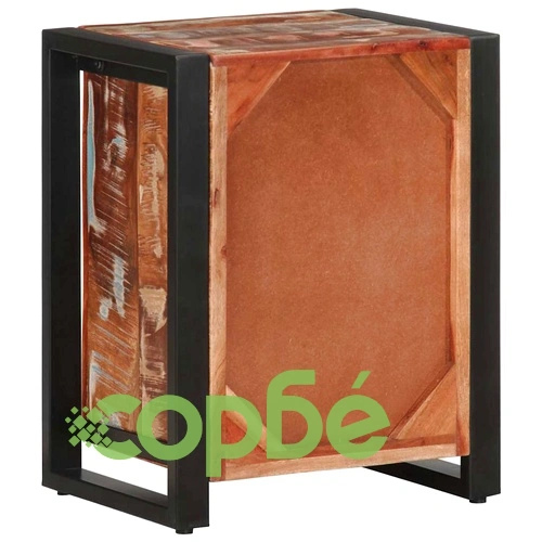 Нощно шкафче Multicolour 40x30x51 см от масивна възстановена дървесина ➤ топ цена ➤ sorbe.bg