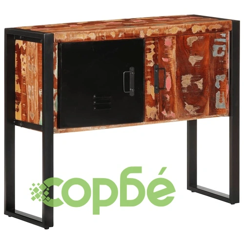 Конзолен шкаф Multicolour 90x35x75 см от Масивна Възстановена Дървесина ➤ топ цена ➤ sorbe.bg