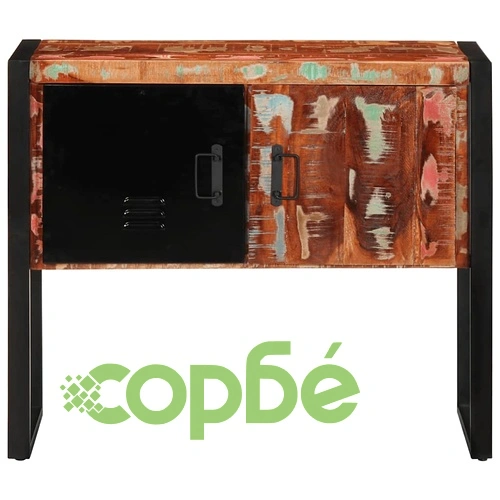 Конзолен шкаф Multicolour 90x35x75 см от Масивна Възстановена Дървесина ➤ топ цена ➤ sorbe.bg