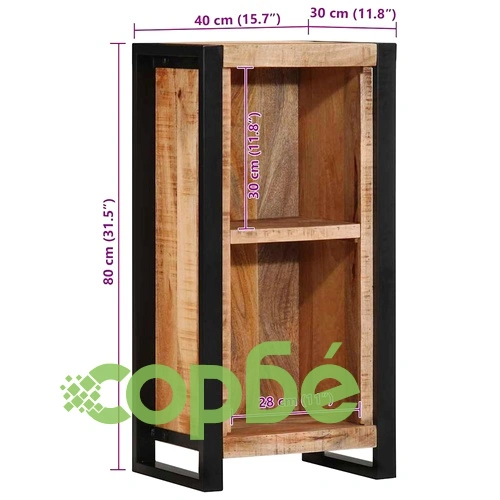 Нощна масичка от масивна дървесина манго 40x30x80 см кафяво ➤ топ цена ➤ sorbe.bg