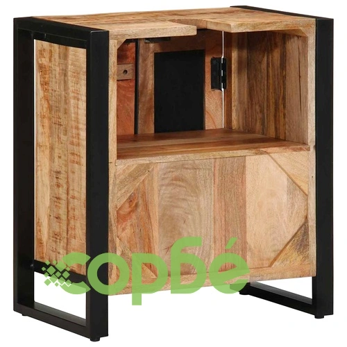 Шкаф за баня от масивно дърво манго 55x35x60 см - кафяв цвят ➤ топ цена ➤ sorbe.bg