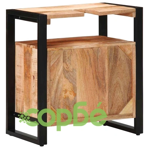 Шкаф за баня от масивна дървесина манго 55x35x60 см кафяв ➤ топ цена ➤ sorbe.bg