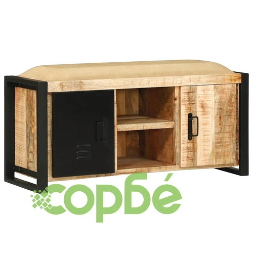 Шкаф-пейка от масивна дървесина манго 100x35x50 см кафяв ➤ топ цена ➤ sorbe.bg