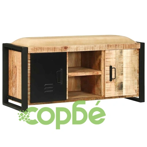 Шкаф-пейка от масивна дървесина манго 100x35x50 см кафяв ➤ топ цена ➤ sorbe.bg