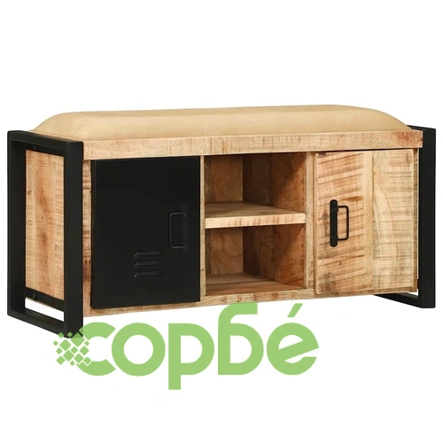 Шкаф-пейка от масивна дървесина манго 100x35x50 см кафяв ➤ топ цена ➤ sorbe.bg