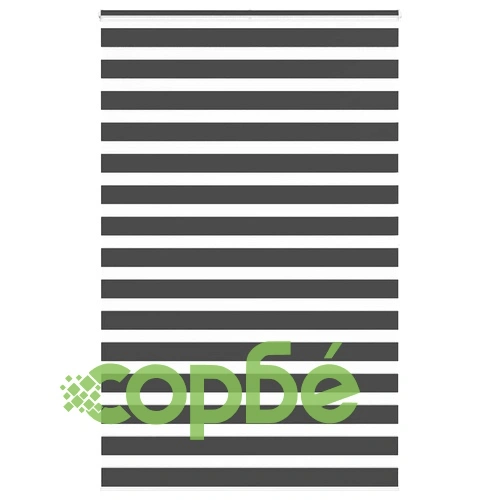 Зеброва щора черна 150x200 см, ширина на плата 145,9 см, полиестер ➤ топ цена ➤ sorbe.bg