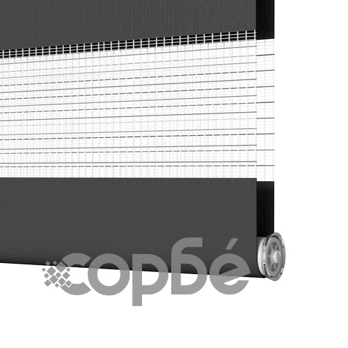 Зеброва щора черна 150x200 см, ширина на плата 145,9 см, полиестер ➤ топ цена ➤ sorbe.bg