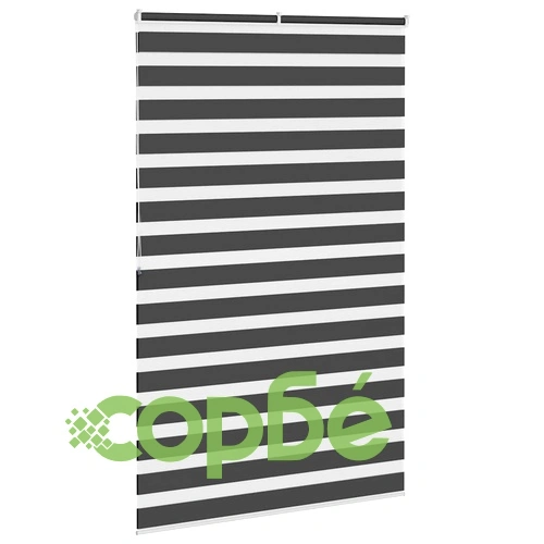 Зеброва щора черна 150x200 см, ширина на плата 145,9 см, полиестер ➤ топ цена ➤ sorbe.bg