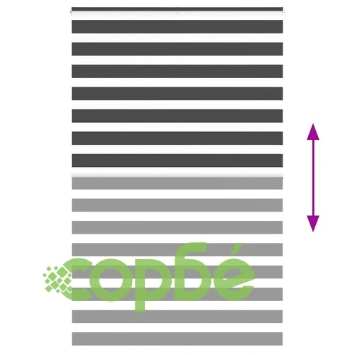 Зеброва щора черна 150x200 см, ширина на плата 145,9 см, полиестер ➤ топ цена ➤ sorbe.bg