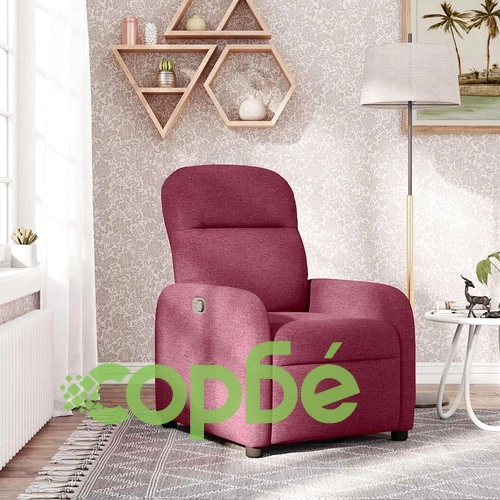 Стол реклайнер от текстил, виненочервен, с функция за наклон 135° ➤ топ цена ➤ sorbe.bg