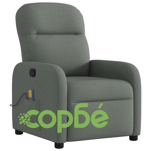 Масажен наклоняем стол с 6-точков вибрационен масаж, тъмносив текстил ➤ топ цена ➤ sorbe.bg