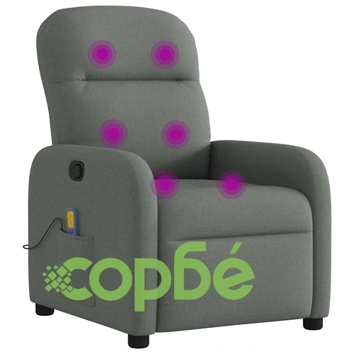 Масажен наклоняем стол с 6-точков вибрационен масаж, тъмносив текстил ➤ топ цена ➤ sorbe.bg