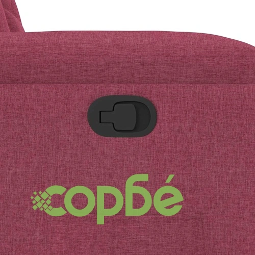 Стол реклайнер от текстил, виненочервен, с поставки за чаши ➤ топ цена ➤ sorbe.bg