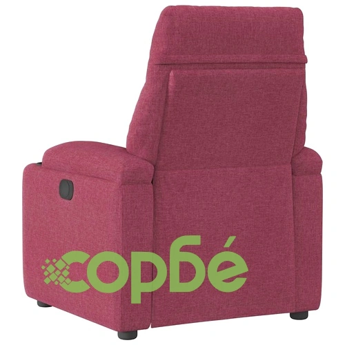 Стол реклайнер от текстил, виненочервен, с поставки за чаши ➤ топ цена ➤ sorbe.bg