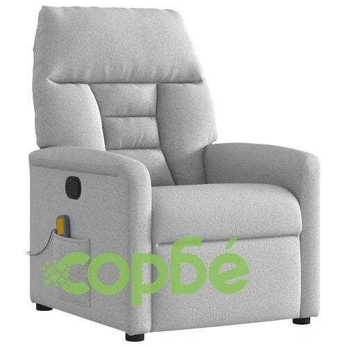 Масажен накланящ се стол Cloud Grey от плат 72x90x99 см ➤ топ цена ➤ sorbe.bg