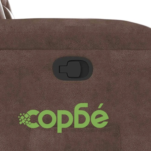 Реклайнер стол с поставки за чаши, кафяв, микрофибърен текстил ➤ топ цена ➤ sorbe.bg