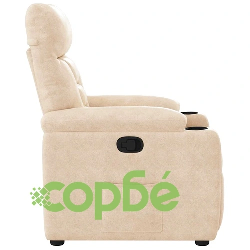 Реклайнер стол с микрофибърна тапицерия, кремав, 72 x 90 x 99 см ➤ топ цена ➤ sorbe.bg