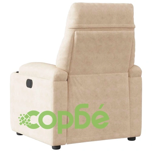Реклайнер стол с микрофибърна тапицерия, кремав, 72 x 90 x 99 см ➤ топ цена ➤ sorbe.bg