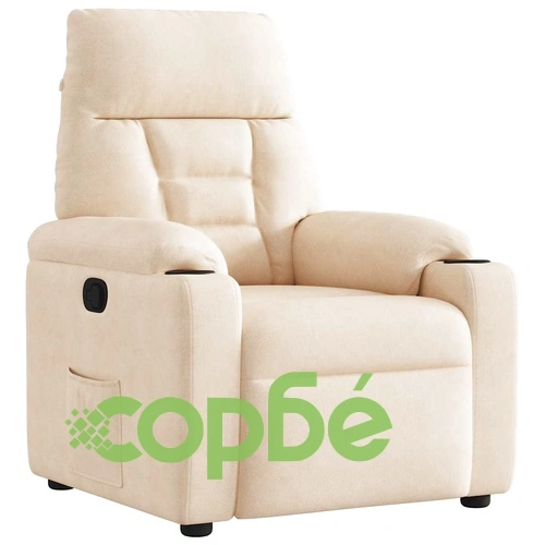 Реклайнер стол с микрофибърен текстил, бежов, 72x90x99 см ➤ топ цена ➤ sorbe.bg