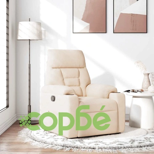 Реклайнер стол с микрофибърен текстил, бежов, 72x90x99 см ➤ топ цена ➤ sorbe.bg